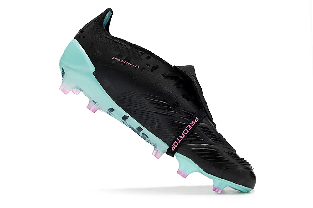 Adidas Predator Elite Foldover Tongue FG - Black/Aqua Blue/Neon Pink