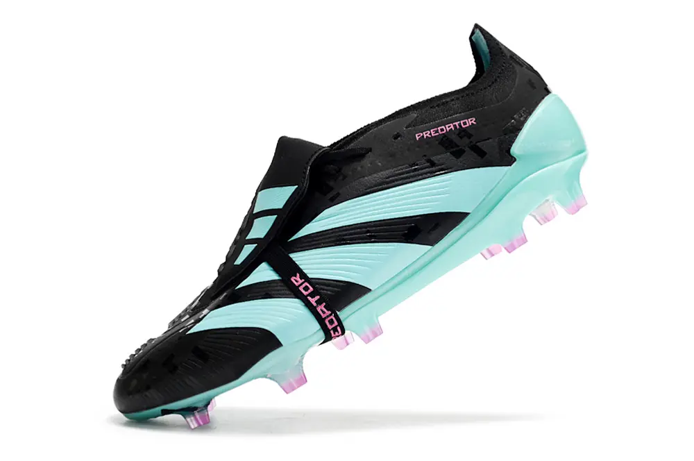 Adidas Predator Elite Foldover Tongue FG - Black/Aqua Blue/Neon Pink