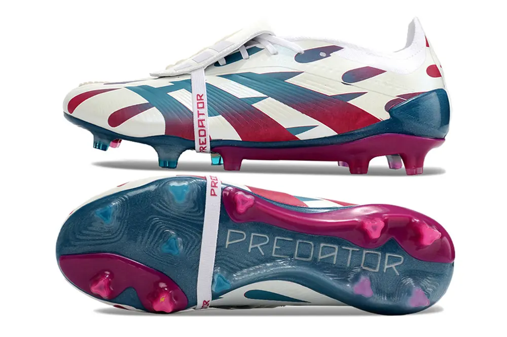 Adidas Predator Elite Foldover Tongue FG - White/Crimson Red/Aqua Blue