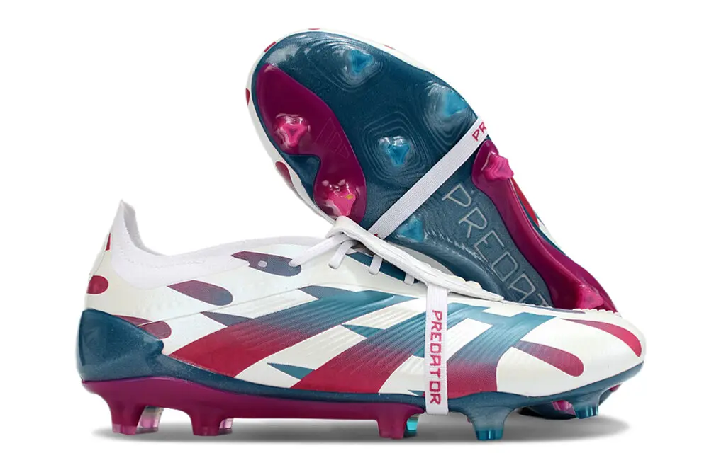Adidas Predator Elite Foldover Tongue FG - White/Crimson Red/Aqua Blue