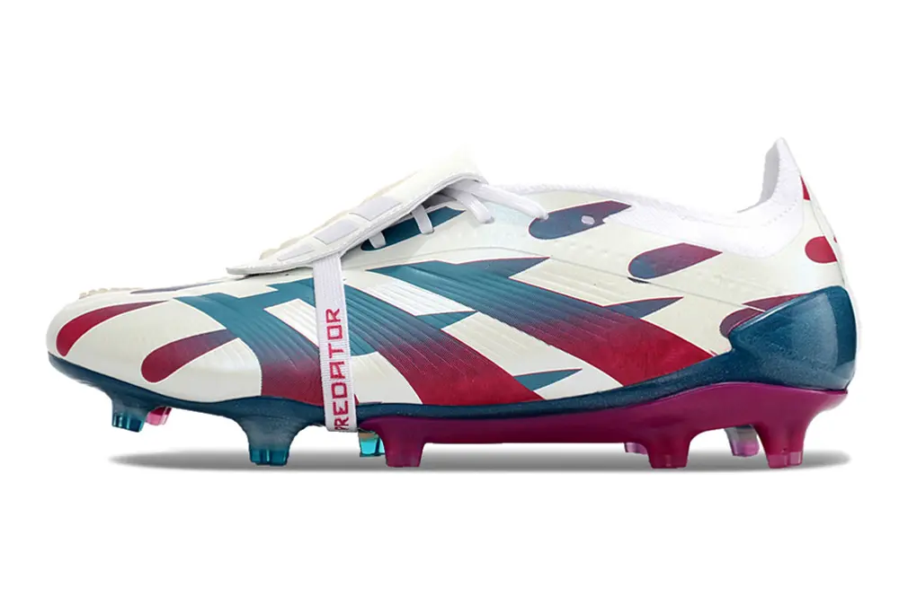 Adidas Predator Elite Foldover Tongue FG - White/Crimson Red/Aqua Blue
