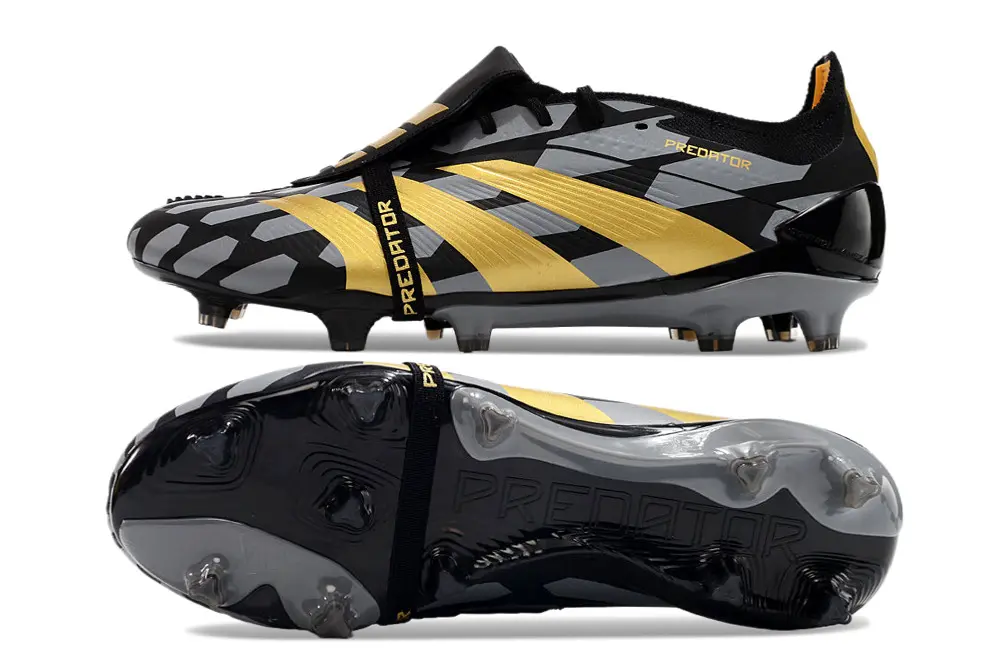 Adidas Predator Elite Foldover Tongue FG - Black/Metallic Gold/Graphite Gray