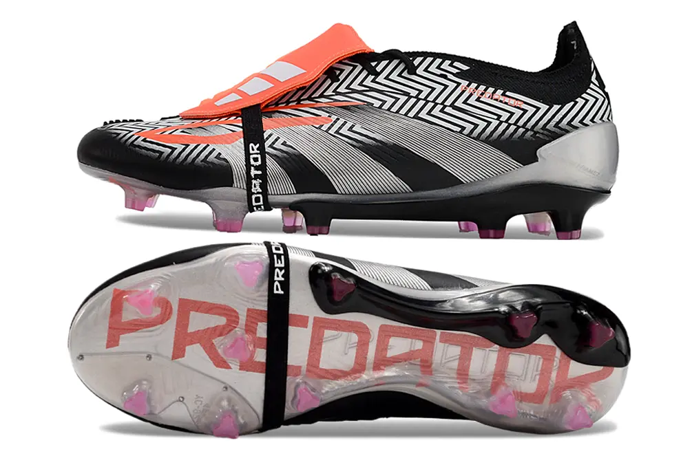 Adidas Predator Elite Foldover Tongue FG - Black/Electric Orange/Metallic Silver