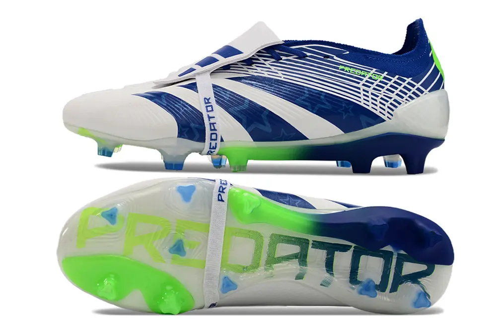 Adidas Predator Elite Foldover Tongue FG - White/Electric Blue/Lime Green