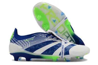 Adidas Predator Elite Foldover Tongue FG - White/Electric Blue/Lime Green