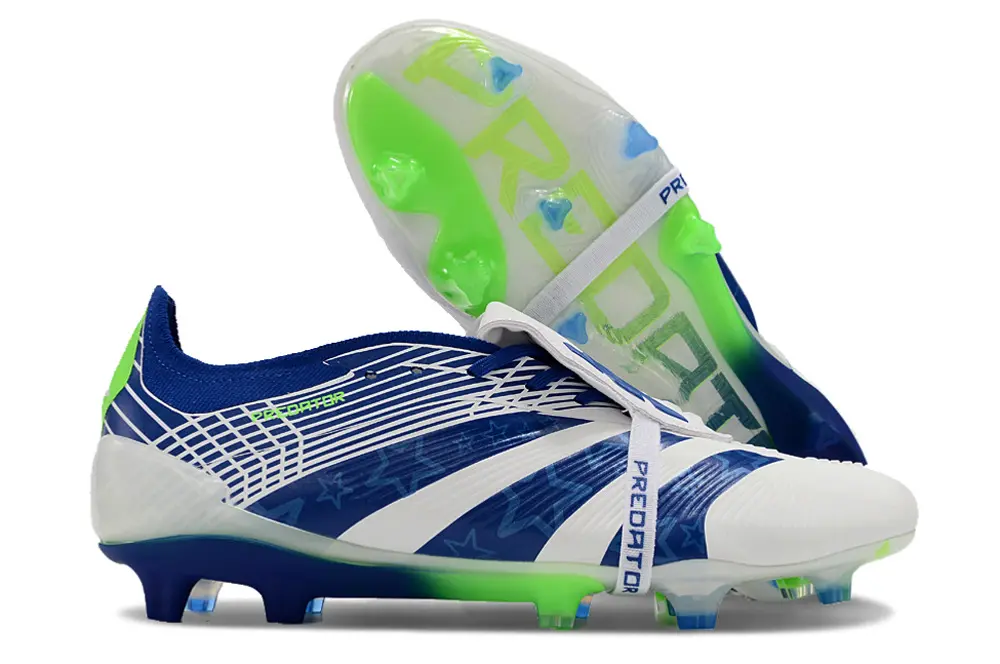 Adidas Predator Elite Foldover Tongue FG - White/Electric Blue/Lime Green