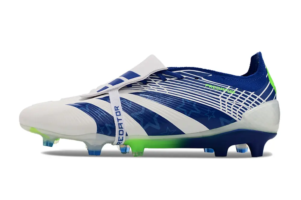 Adidas Predator Elite Foldover Tongue FG - White/Electric Blue/Lime Green