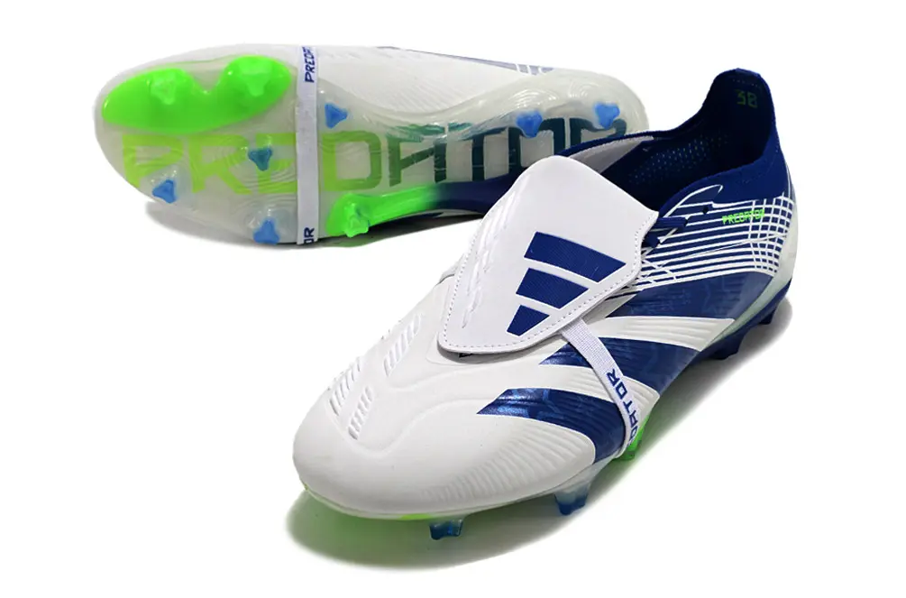 Adidas Predator Elite Foldover Tongue FG - White/Electric Blue/Lime Green
