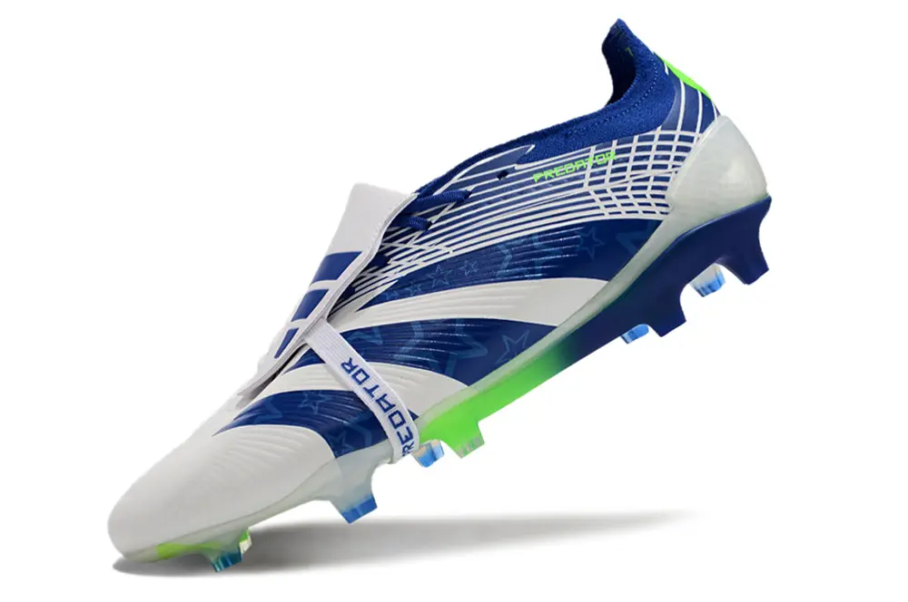Adidas Predator Elite Foldover Tongue FG - White/Electric Blue/Lime Green