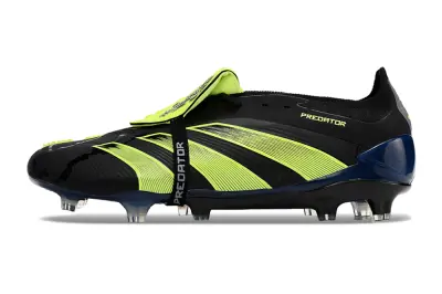 Merky FC x Adidas Predator Elite Foldover Tongue FG - Black/Electric Green/Navy Blue
