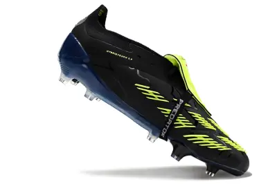 Merky FC x Adidas Predator Elite Foldover Tongue FG - Black/Electric Green/Navy Blue