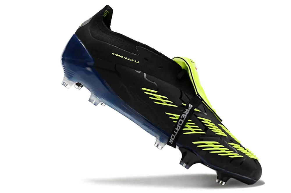 Merky FC x Adidas Predator Elite Foldover Tongue FG - Black/Electric Green/Navy Blue