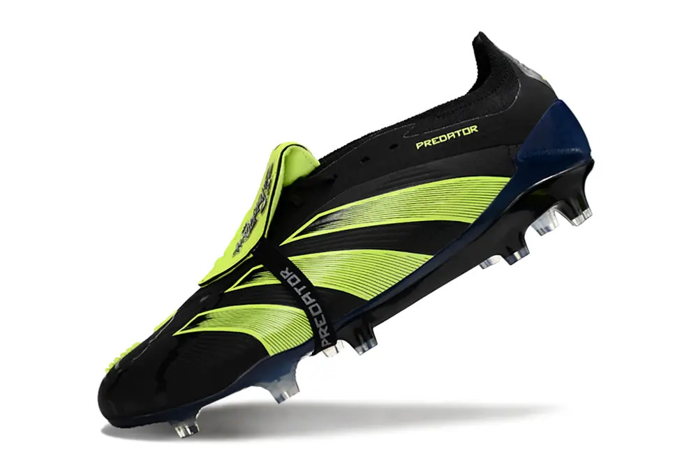Merky FC x Adidas Predator Elite Foldover Tongue FG - Black/Electric Green/Navy Blue
