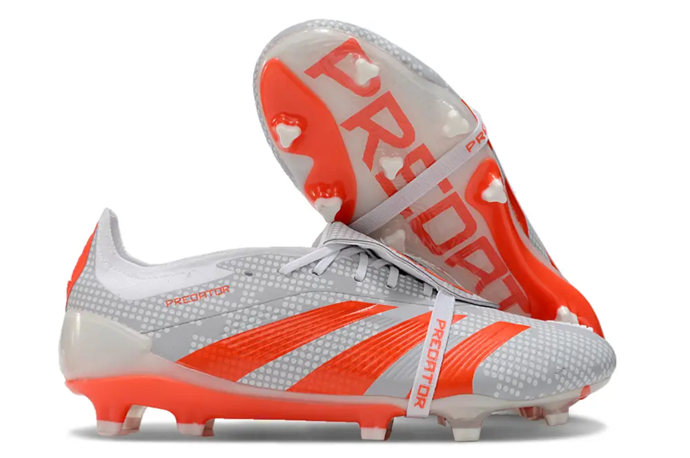 Adidas Predator Elite Foldover Tongue FG - Gray/Vibrant Orange/White