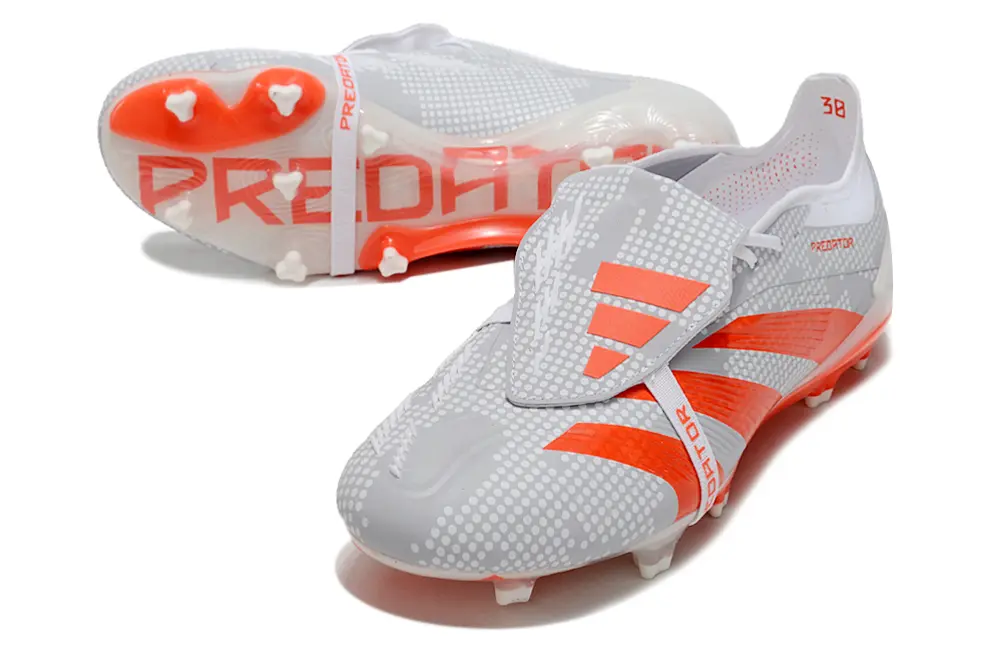 Adidas Predator Elite Foldover Tongue FG - Gray/Vibrant Orange/White