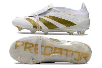 Adidas Predator Elite Foldover Tongue FG - White/Metallic Gold/Black