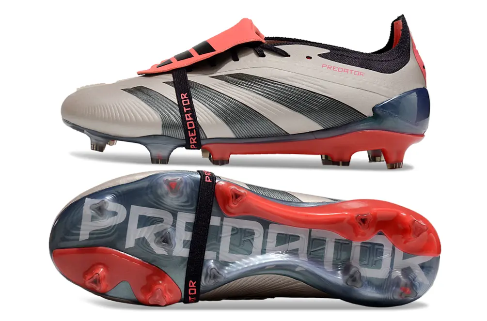 Adidas Predator Elite Foldover Tongue FG - Grey/Coral Red/Shiny Black