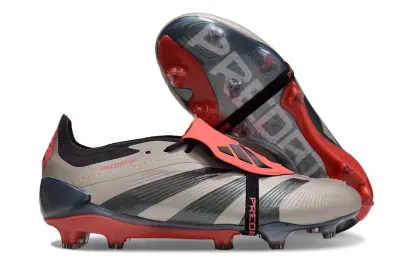 Adidas Predator Elite Foldover Tongue FG - Grey/Coral Red/Shiny Black