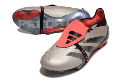 Adidas Predator Elite Foldover Tongue FG - Grey/Coral Red/Shiny Black