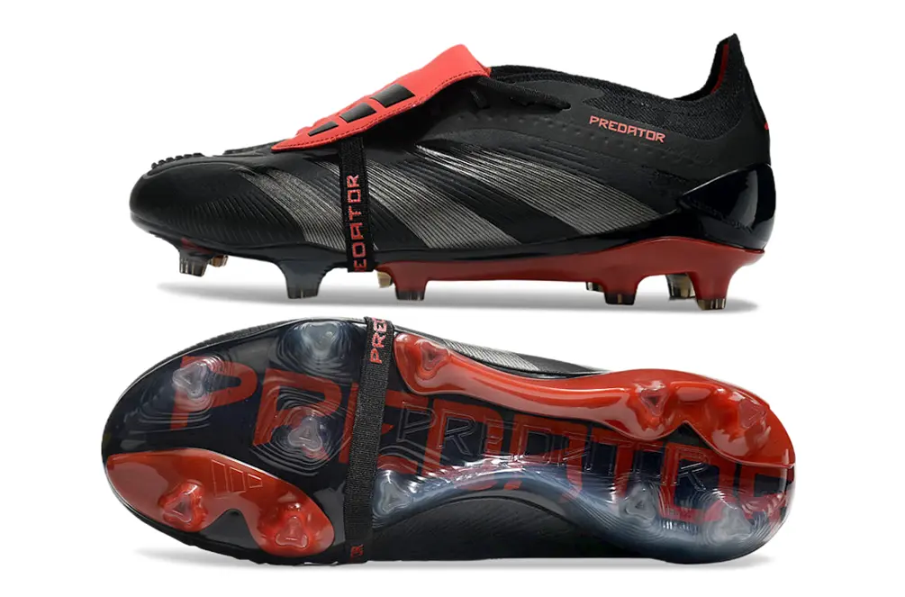 Adidas Predator Elite Foldover Tongue FG - Black/Crimson Red/Jet Black