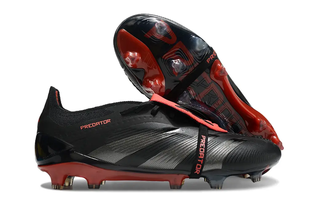 Adidas Predator Elite Foldover Tongue FG - Black/Crimson Red/Jet Black