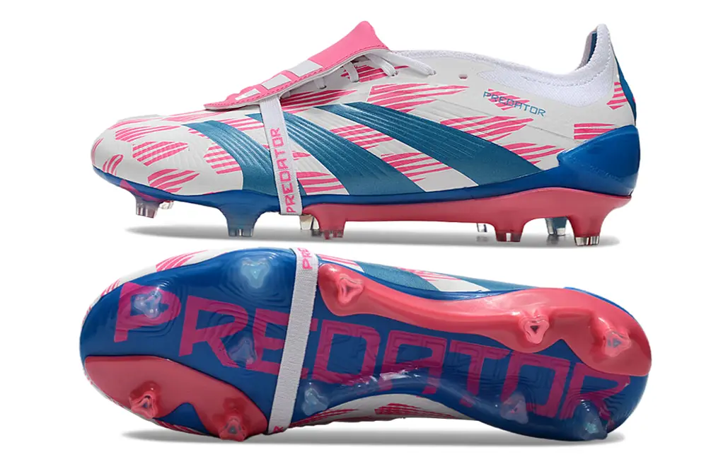Adidas Predator Elite Foldover Tongue FG - White/Coral Pink/Cyan Blue