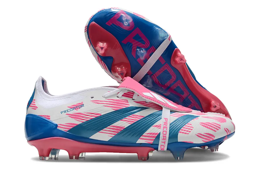 Adidas Predator Elite Foldover Tongue FG - White/Coral Pink/Cyan Blue