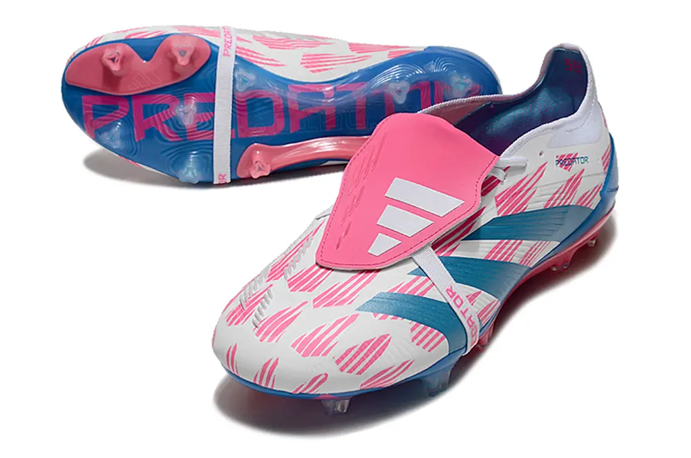 Adidas Predator Elite Foldover Tongue FG - White/Coral Pink/Cyan Blue