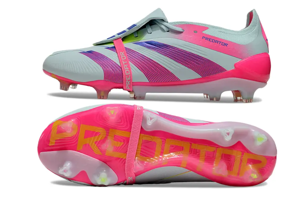 Adidas Predator Elite Foldover Tongue FG - Gray/Neon Pink/Deep Purple