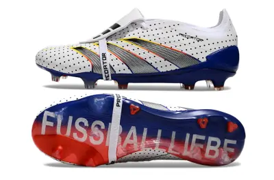 Adidas Predator Elite Foldover Tongue FG - White/Electric Blue/Fiery Red