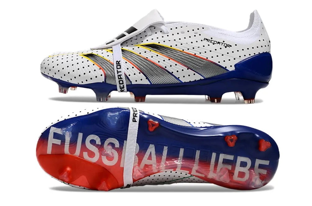 Adidas Predator Elite Foldover Tongue FG - White/Electric Blue/Fiery Red