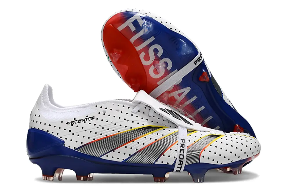 Adidas Predator Elite Foldover Tongue FG - White/Electric Blue/Fiery Red