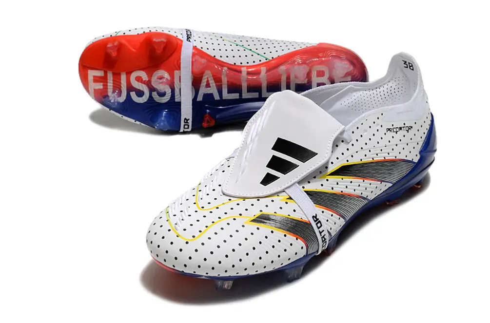 Adidas Predator Elite Foldover Tongue FG - White/Electric Blue/Fiery Red
