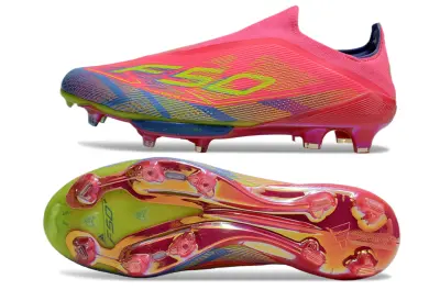 Adidas F50+ Elite Laceless Lightstrike Pro FG - Pink/Electric Yellow/Deep Blue