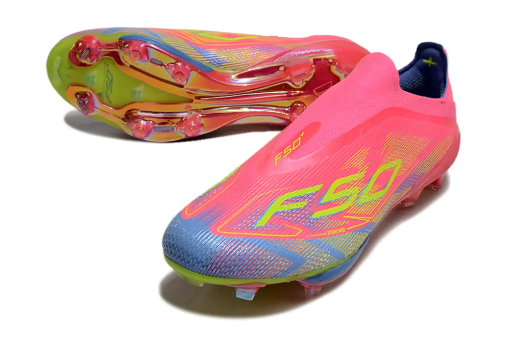Adidas F50+ Elite Laceless Lightstrike Pro FG - Pink/Electric Yellow/Deep Blue