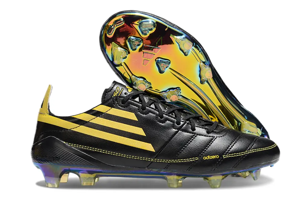 Adidas F50 Adizero FG - Black/Vibrant Yellow/Rainbow Holographic