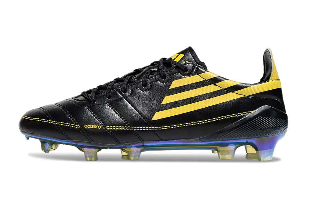 Adidas F50 Adizero FG - Black/Vibrant Yellow/Rainbow Holographic