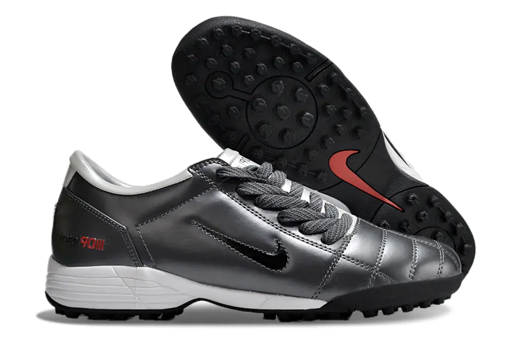 Nike Total 90 III TF - Gray/Charcoal Gray/Scarlet Red