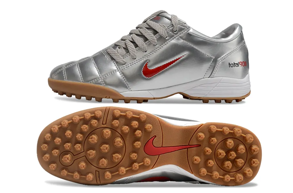 Nike Total 90 III TF - Silver/Metallic Silver/Bright Red