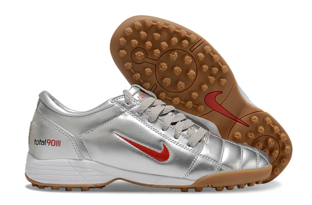 Nike Total 90 III TF - Silver/Metallic Silver/Bright Red