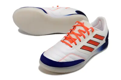 Adidas Top Sala Competition IC Futsal Indoor Soccer Shoes - White/Vibrant Orange/Navy Blue