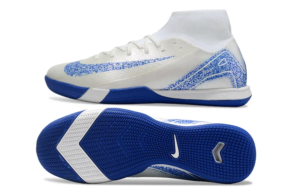 Nike Air Zoom Mercurial Superfly 10 Academy IC - White/Electric Blue/Light Grey