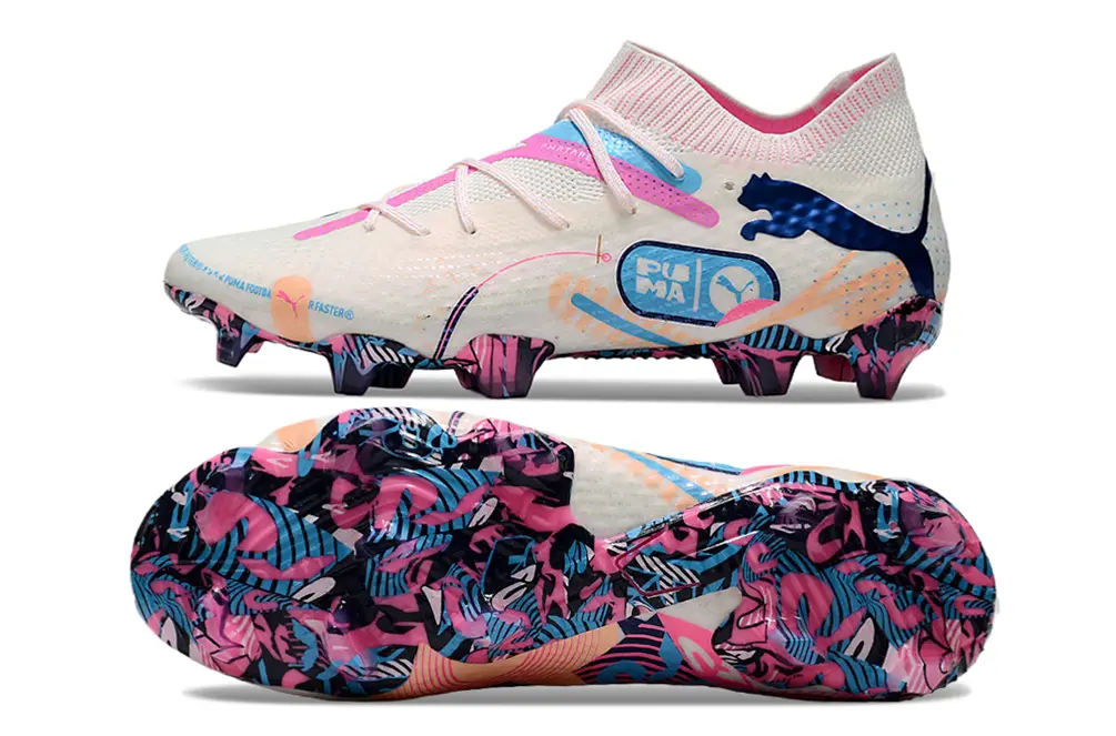 Puma Future 7 Ultimate FG - White/Pink Burst/Blue Splash