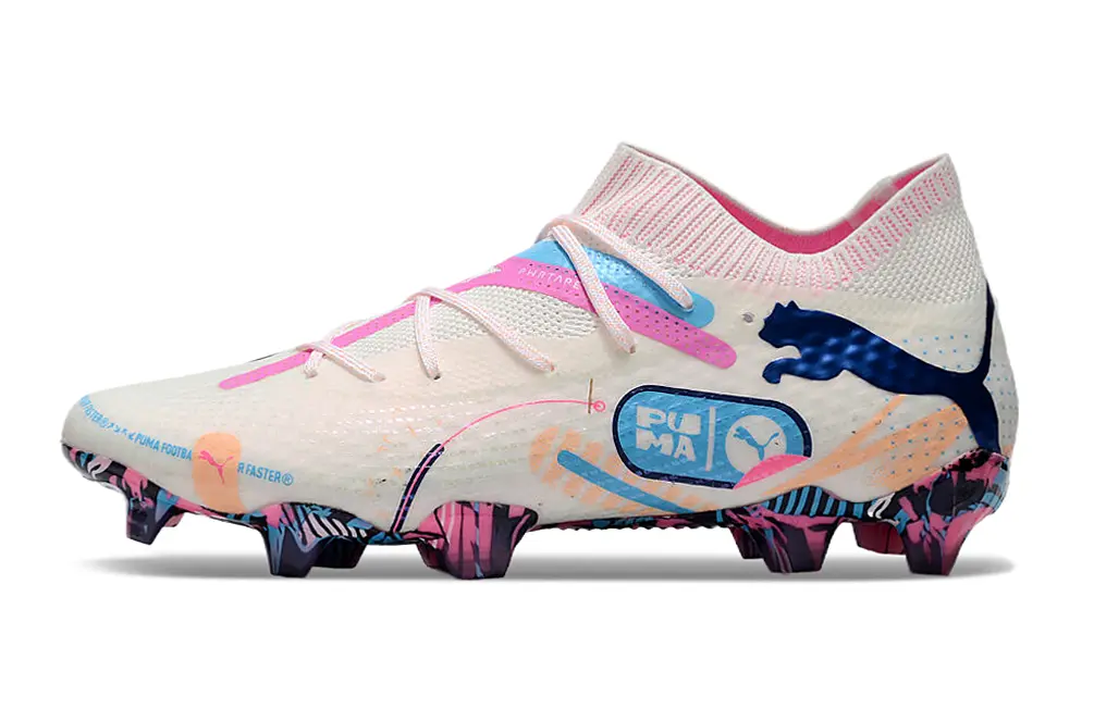 Puma Future 7 Ultimate FG - White/Pink Burst/Blue Splash