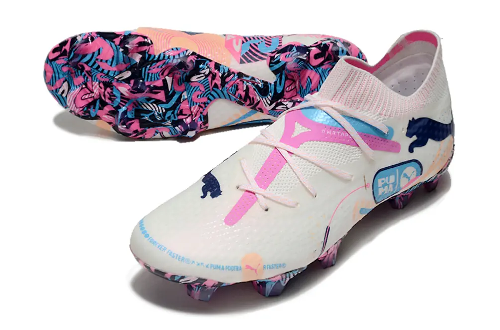Puma Future 7 Ultimate FG - White/Pink Burst/Blue Splash