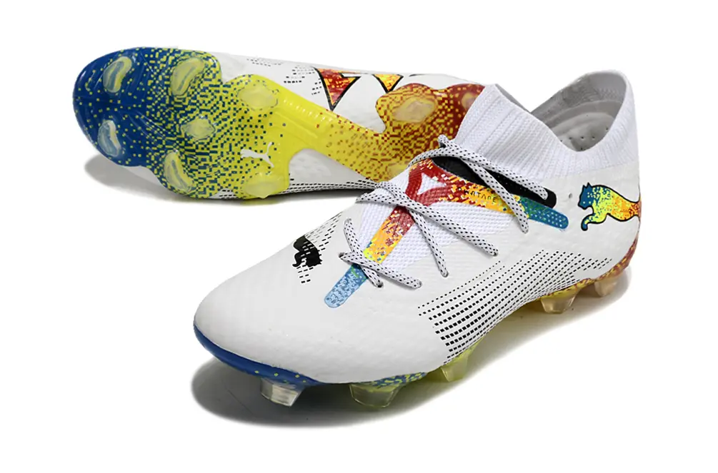 Puma Future 7 Ultimate FG - White/Vibrant Yellow/Sky Blue