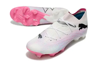 Puma Future 7 Ultimate FG - White/Neon Pink/Sky Blue