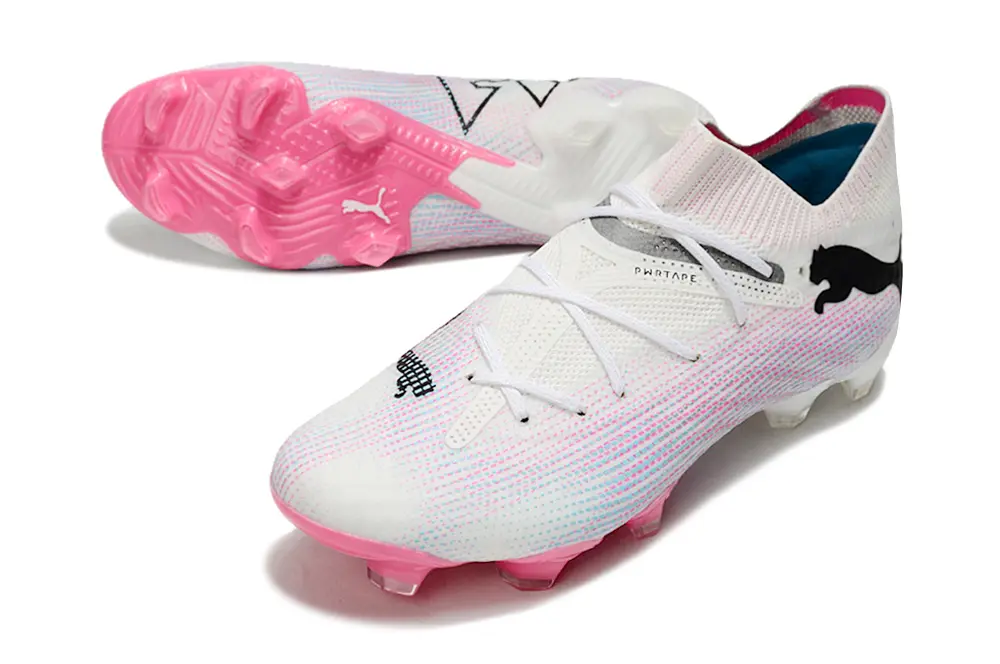 Puma Future 7 Ultimate FG - White/Neon Pink/Sky Blue