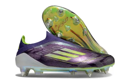 Adidas F50 Elite Laceless SG - Purple/Lime Green/Metallic Silver