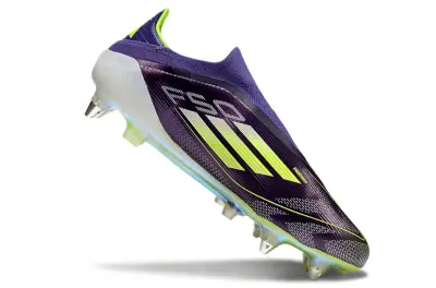 Adidas F50 Elite Laceless SG - Purple/Lime Green/Metallic Silver
